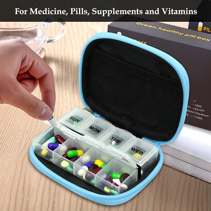 Serfeymi Weekly Travel Pill Organizer Pill Case - Image 5