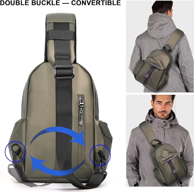 Crossbody Messenger Bag for Women Men Travel Backpack Convertibale Sling Bag - Image 3