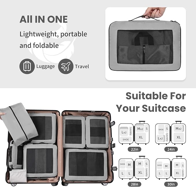 8 Set/6 Set/4 Set Compression Packing Cubes - Image 7