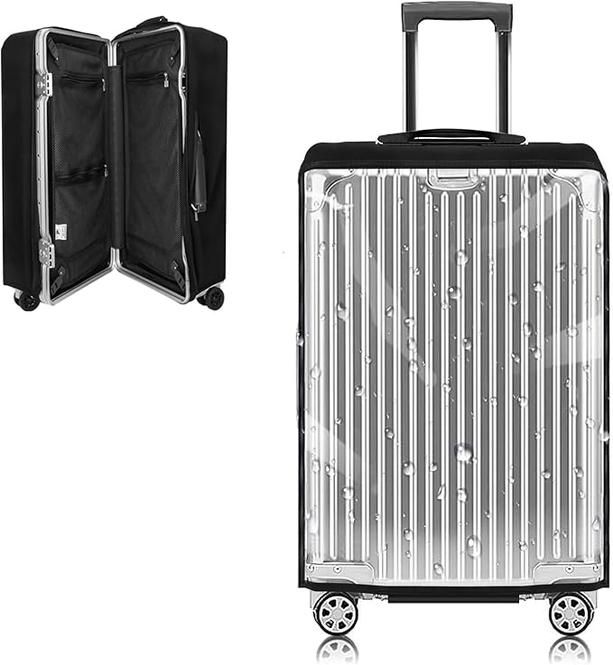 Yotako Upgraded Zippered Transparent PVC Suitcase Cover, No Disassembly by YOTAKO