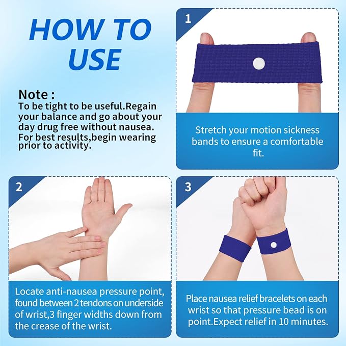 LYJEE Motion Sickness Bands for Adults and Kid Morning Sickness Relief Through - Image 6