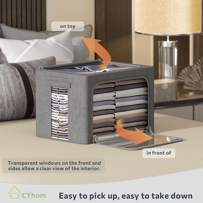 CYhom 4 Pack Clothes Storage Bins - Image 2