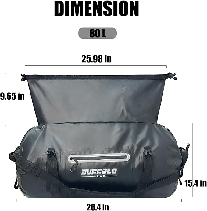 Buffalo Gear Waterproof Duffle Bag 40L 60L 80L Roll-top Dry Bag Heavy Duty - Image 8