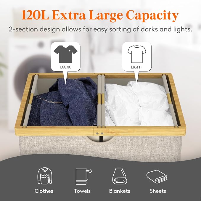 Lifewit 120L Double Laundry Hamper - Image 2
