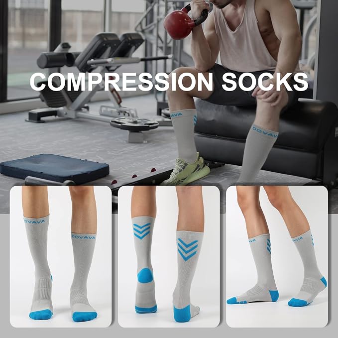 DOVAVA Dri-tech Compression Crew Socks, Comfort Boost Circulation - Image 2