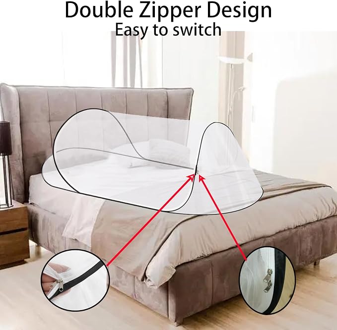 CMINGJ Large Pop Up Mosquito Tent, Portable Foldable Mosquito Net - Image 6