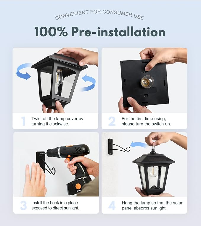 PASAMIC 2 Pack Solar Wall Lights - Image 8