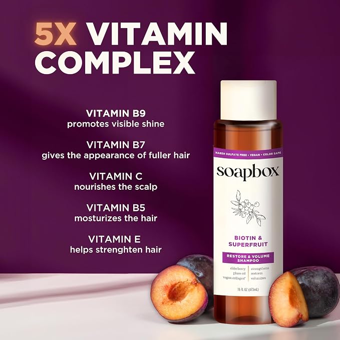 Soapbox Biotin Shampoo, Biotin & Collagen Super Fruit Shampoo - Image 5