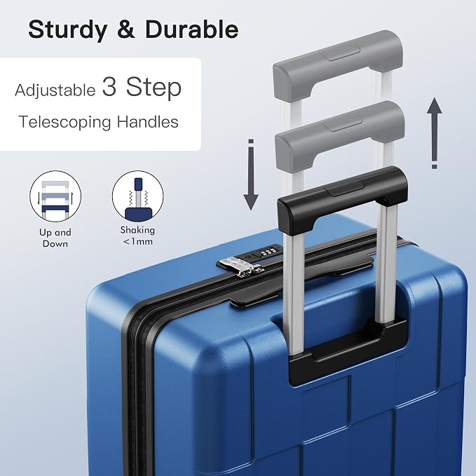 SHOWKOO Luggage Sets 3 Piece Hardside Expandable Lightweight PC Suitcase Sets - Image 8