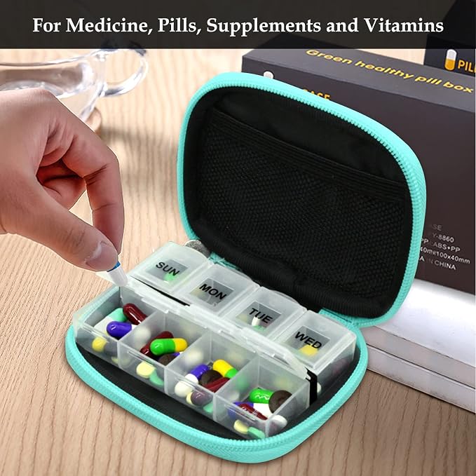 Serfeymi Weekly Travel Pill Organizer Pill Case - Image 5