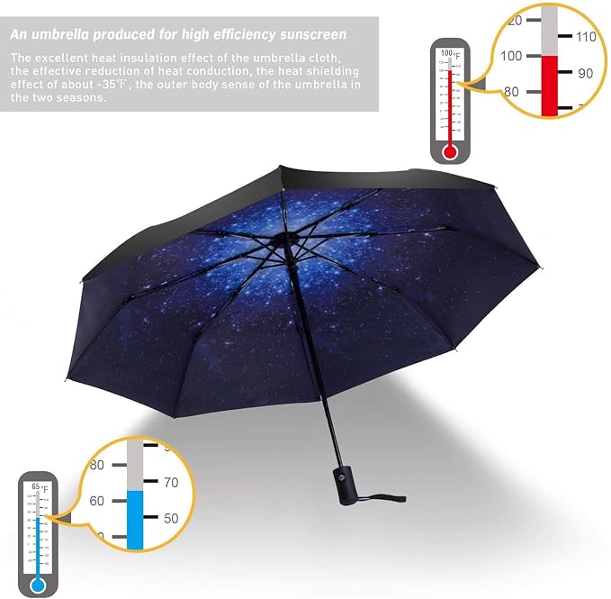 SY COMPACT Travel Umbrella Windproof Automatic Umbrellas Small Compact UV Sun - Image 5
