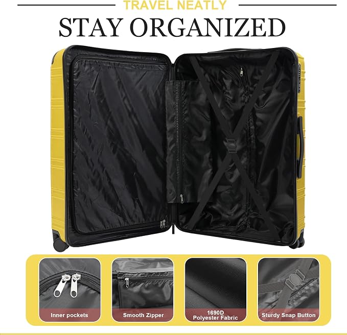 Luggage Sets 4 Piece, ABS PC Lightweight Suitcases - Image 5