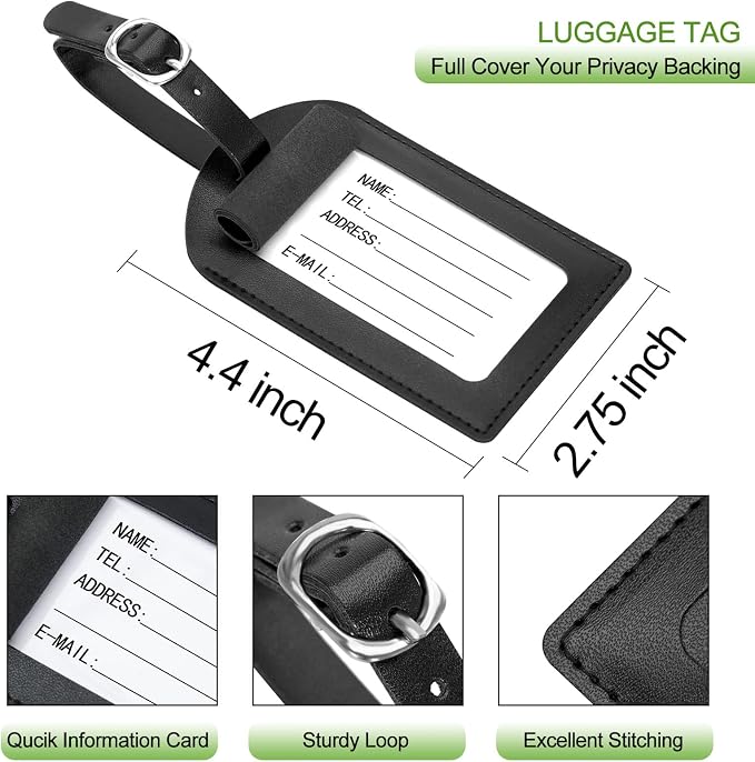 Passport Holder With Luggage Tag Cover Wallet RFID Blocking Leather Case Travel - Image 3