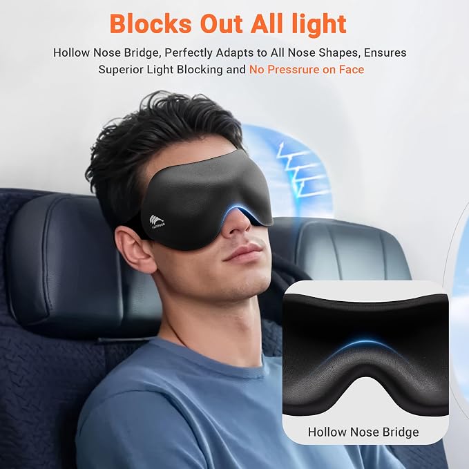 Eye Masks for Sleep Light Blocking: Lightweight 3D Contoured Eye Mask for Lash - Image 2