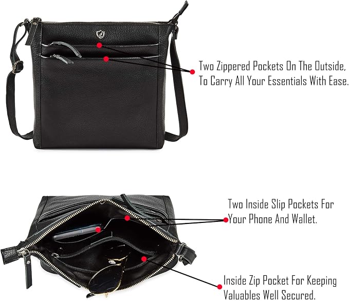 Small Soft Genuine Leather Crossbody Purse Women’s Sling Crossover Shoulder - Image 3