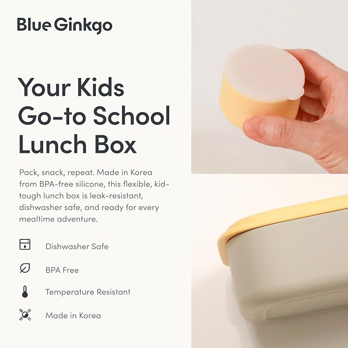 BLUE GINKGO Silicone Lunch Box Set – Durable Heavy-Duty Silicone Bento Box - Image 5