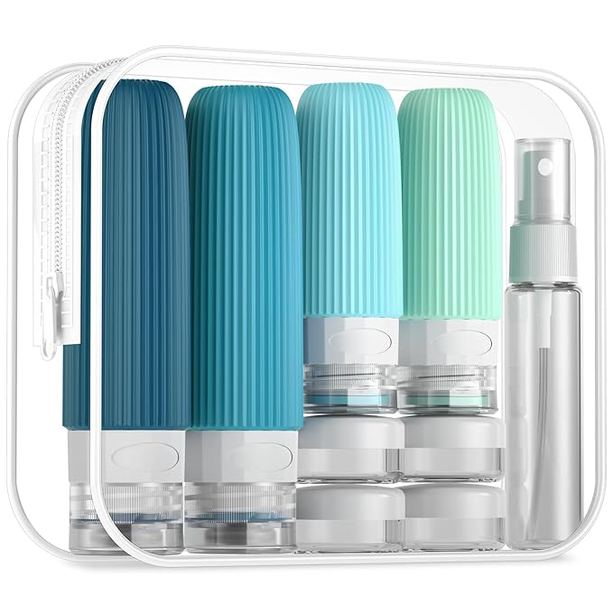 16 Pack Travel Bottles Set, TSA Approved Leak Proof Silicone Squeezable by Mrsdry