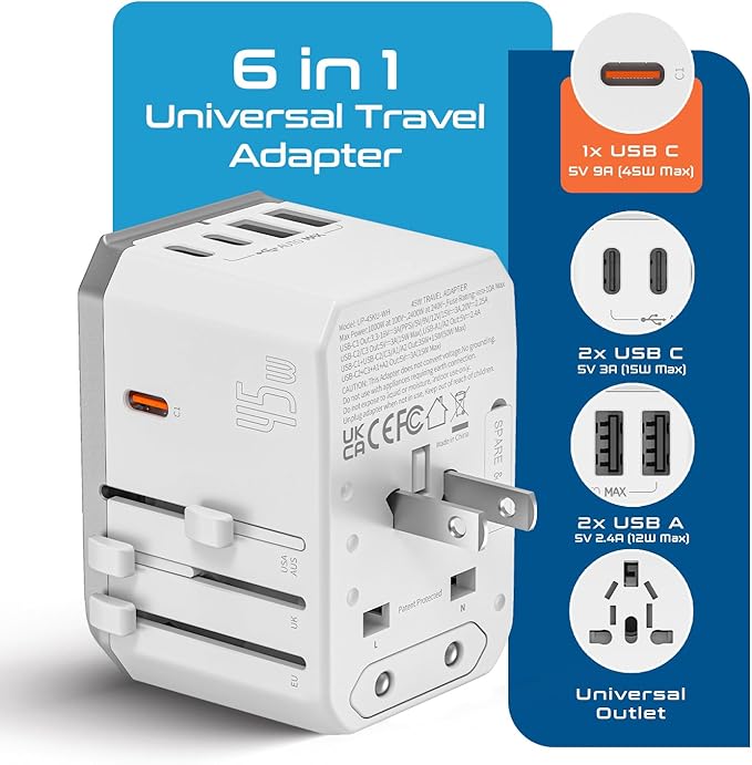 Ceptics 6-in-1 Universal Travel Adapter - Image 2