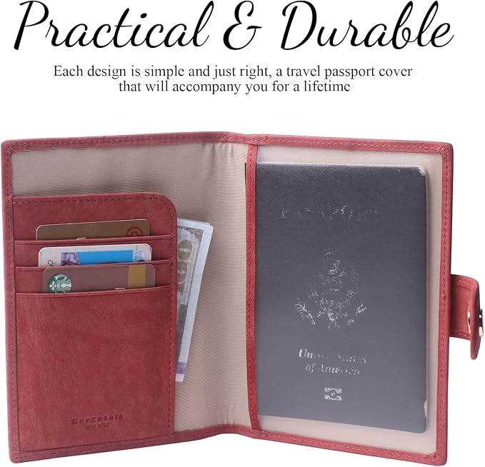 Genuine Leather Passport Case, RFID Passport Cover - Image 2