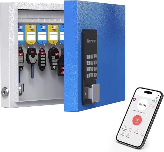 WeHere 16 Key Lock Box Wall Mount, Smart Key Cabinet by WeHereSmartBoxLock