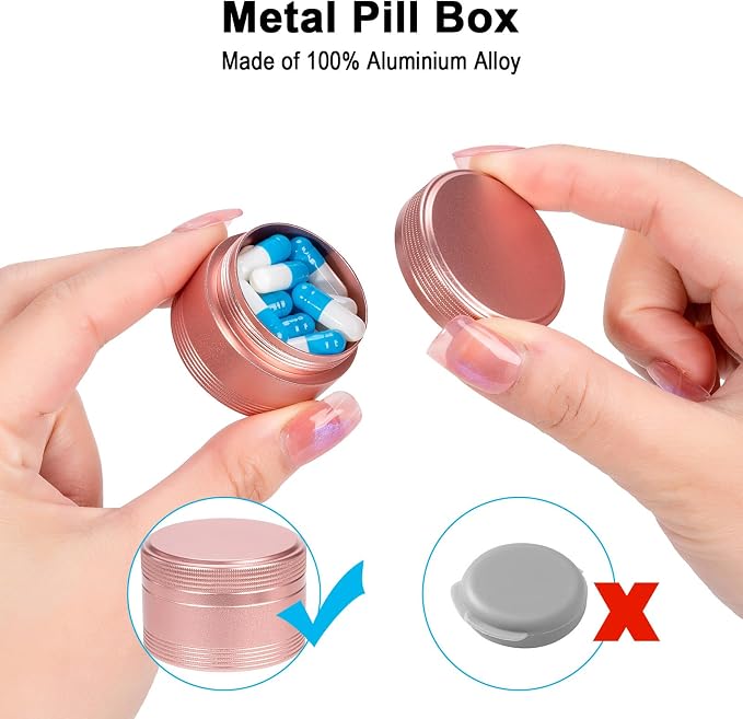 Small Metal Pill Box Pill Container - Image 4