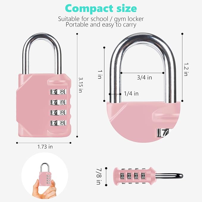 CL11RQ Combination Lock, 4 Digit Outdoor Combination Padlock Set Your own - Image 2