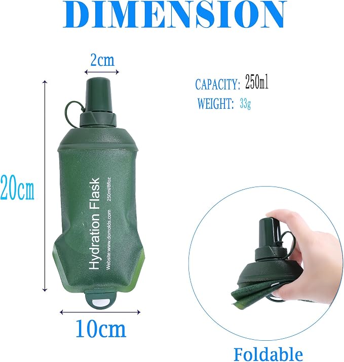 AXEN Soft Flask TPU Foldable Running Hydration Flask, Soft Collapsible Water - Image 2