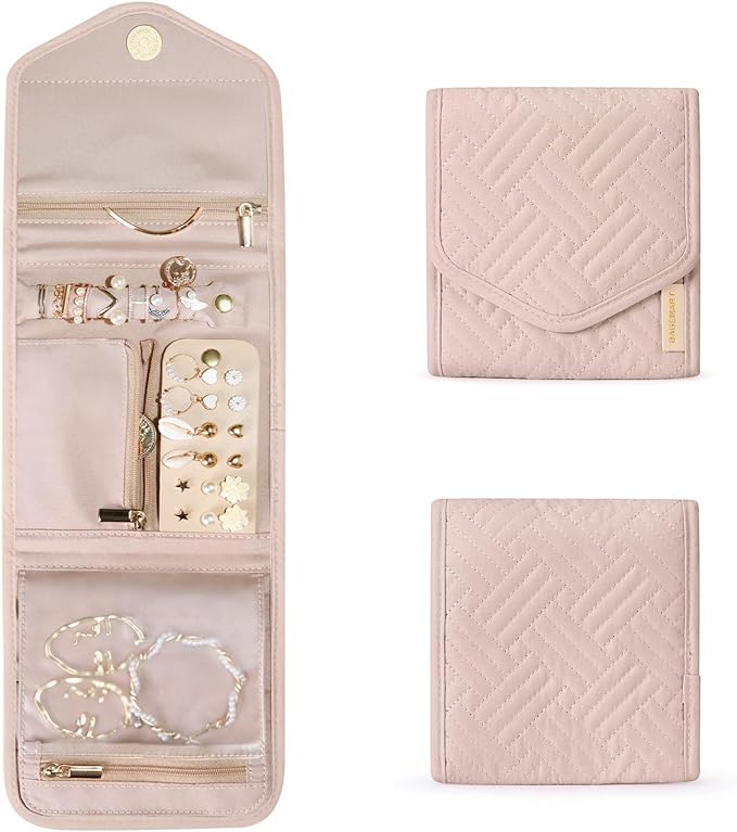BAGSMART Travel Jewelry Organizer Case Foldable Jewelry Roll by BAGSMART