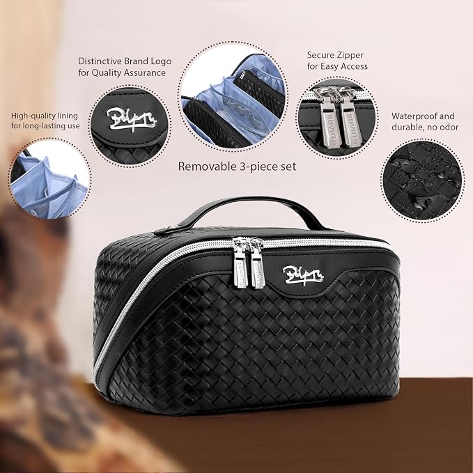 BOYATU Travel Makeup Bags for Women: 3 Pcs Large Make up Bags Set - Image 2
