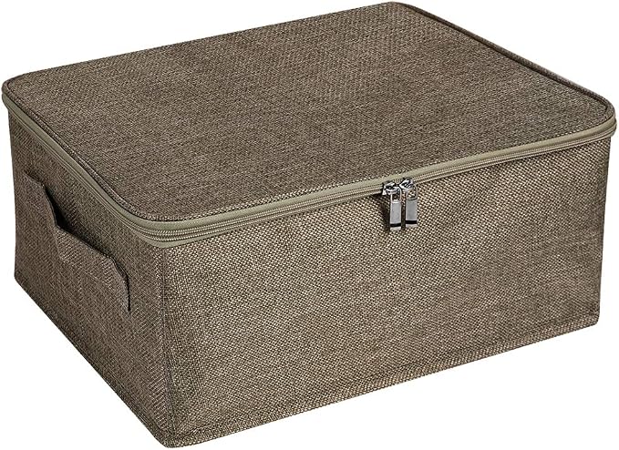 ANMINY Storage Bins with Zipper Lids 13 Qt Lidded Fabric Storage Boxes Baskets by ANMINY