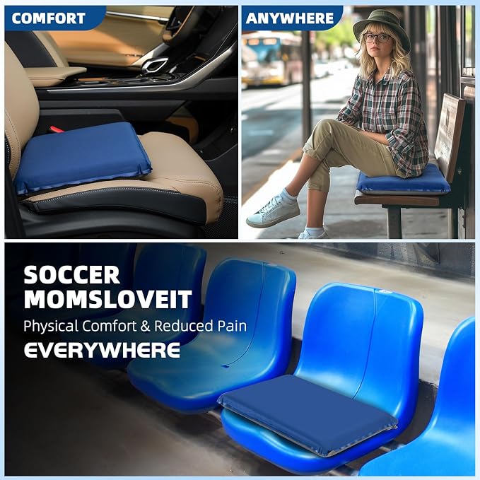 Inflatable Seat Cushion, Lightweight Self-Inflating Memory Foam Seat Cushion - Image 4