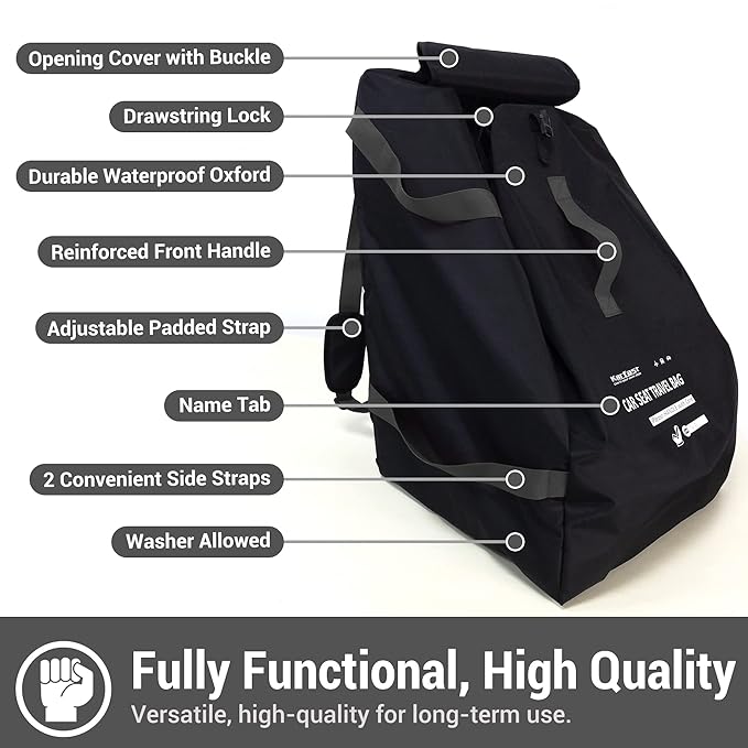 Car Seat Travel Bag Backpack for Air Travel Universal Infant Carseat Gate Check - Image 3