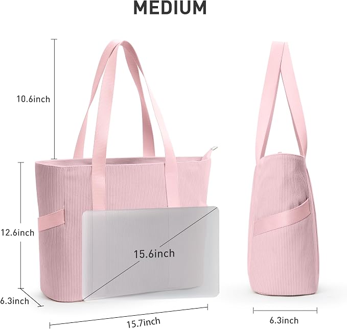 Tote Bag for Women with Zipper, Travel Tote Bags with Compartments Large - Image 4