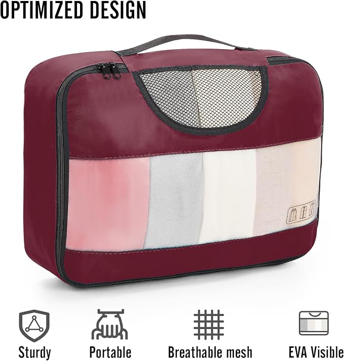 Veken 8 Set Packing Cubes for Travel Essentials, Suitcase Organizer Bags in 4 - Image 4