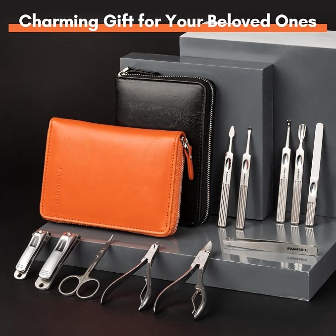 FAMILIFE Professional Manicure Set, Manicure Kit, Nail Clippers Set, 11 in 1 - Image 3