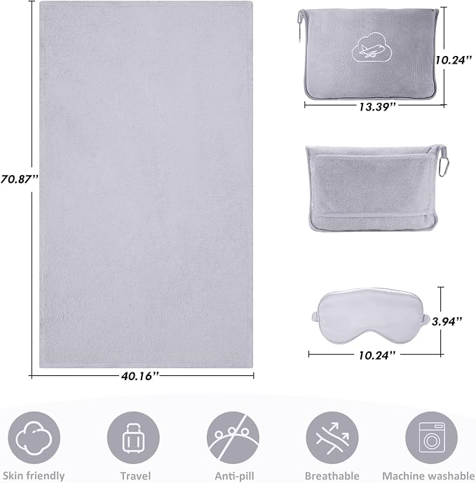 Travel Blanket, Ultra-Soft, Warm & Lightweight Travel Blanket Airplane - Image 3