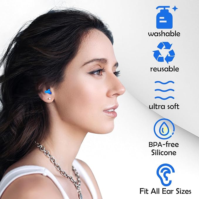 200 Pairs Ear Plugs for Sleeping Noise Cancelling, Reusable Silicone Sound - Image 4