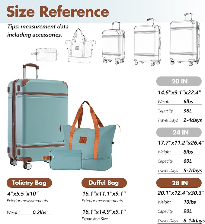 Merax Suitcase Set 28 inches Expandable Luggage - Image 2