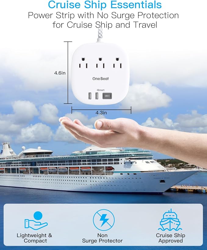 Cruise Essentials 2025, One Beat Travel Power Strip - Image 3