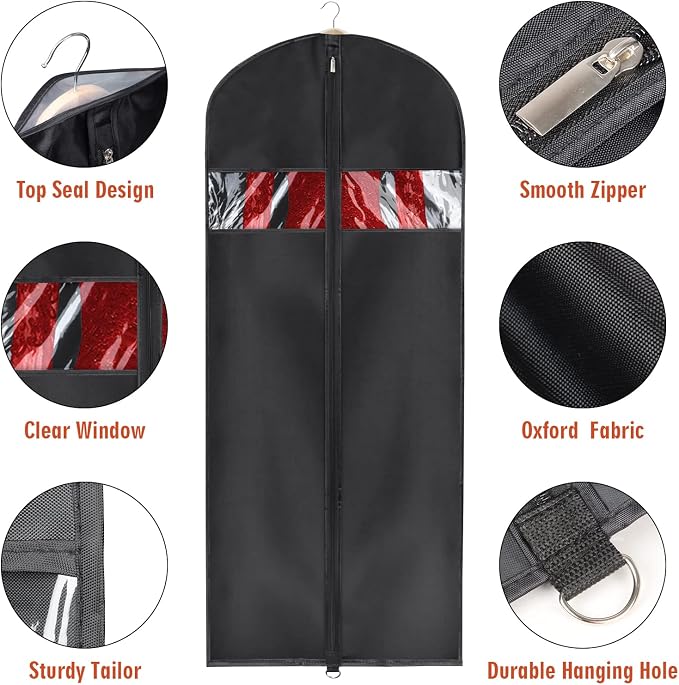 Univivi Garment Bag 60inch Lightweight Suit Bags - Image 3