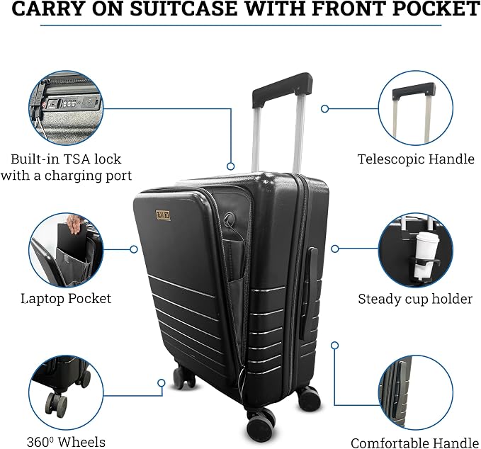 20-Inch Hardside Carry-On Luggage - Image 8