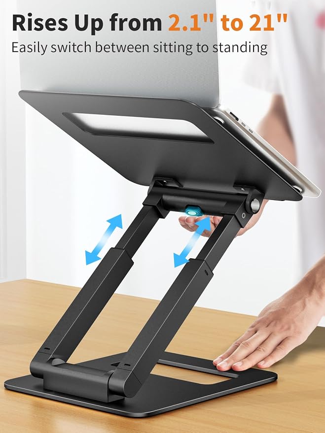 tounee Laptop Stand for Desk Adjustable Height, Telescopic Computer Stand - Image 3