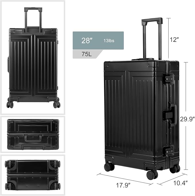All Aluminum Magnesium 20/28 Luggage set ，Cut from Whole Aluminum Sheet，22x14x9 - Image 7