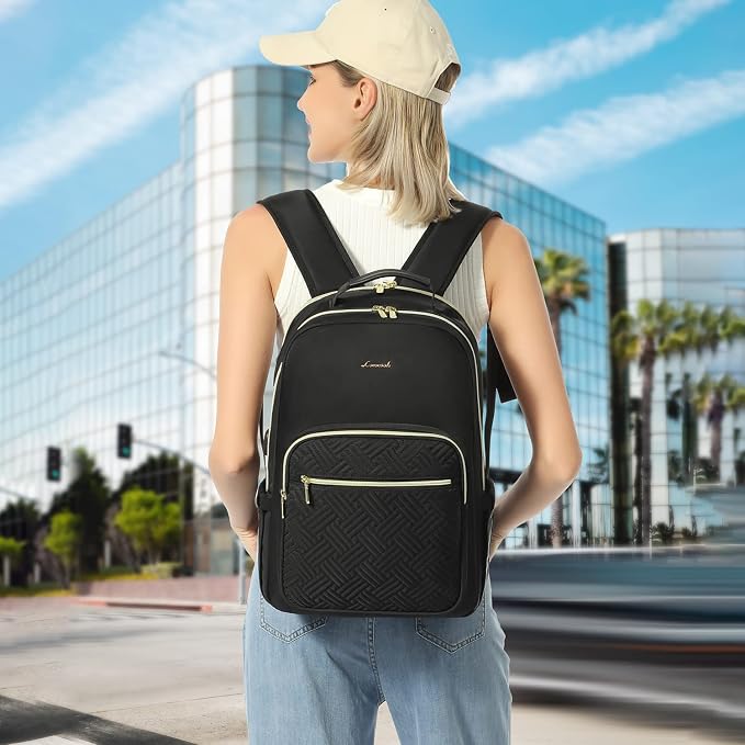 LOVEVOOK Laptop Backpack for Women, Stylish Quilted Backpacks Purse for - Image 8