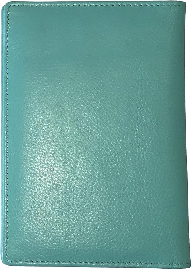 Personalized Monogrammed Turquoise Leather RFID Passport Wallet - Image 6