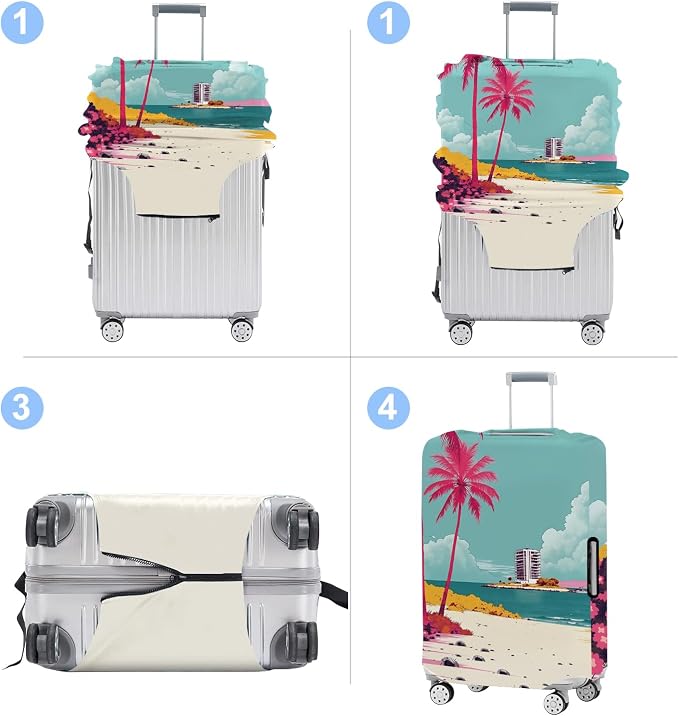 Luggage Cover Washable Suitcase Protector Anti-Scratch, Stretchable Fit - Image 5