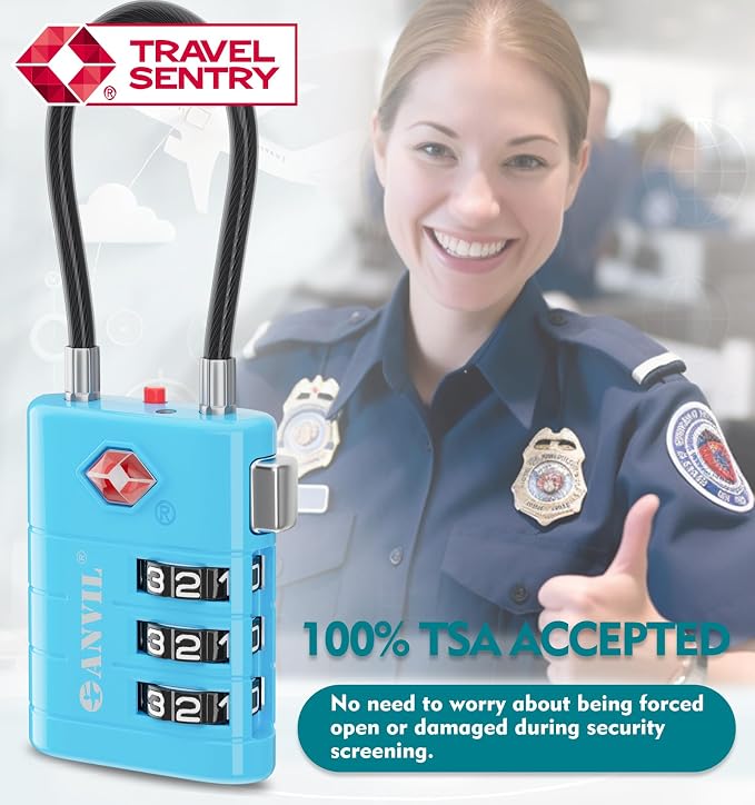 ANVIL TSA Approved Luggage Locks – High Security TSA008 Combination Travel Locks - Image 8