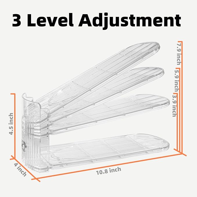 Shoe Slots Organizer, 50% Space-Saving Storage Rack Holder, Transparent - Image 3