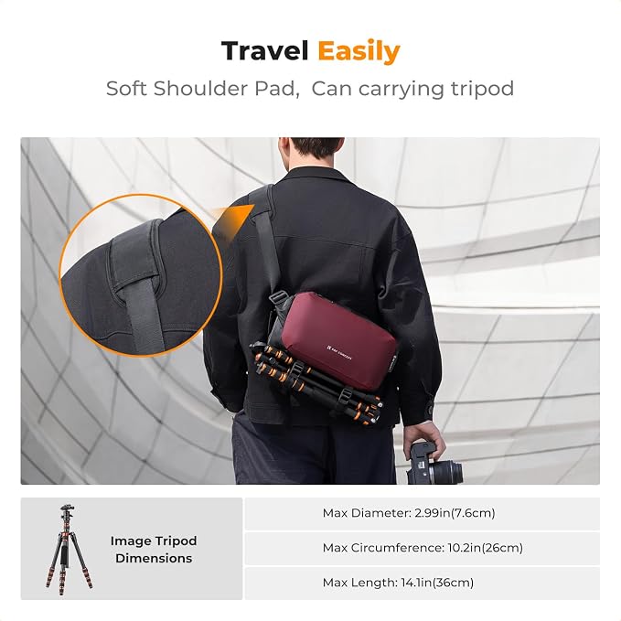 K&F Concept 2 in 1 Sling Bag Everyday Shoulder Bag & Multifunction Photography - Image 5