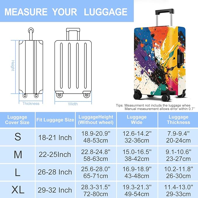 Luggage Cover Washable Suitcase Protector Anti-scratch Suitcase cover Fits - Image 6